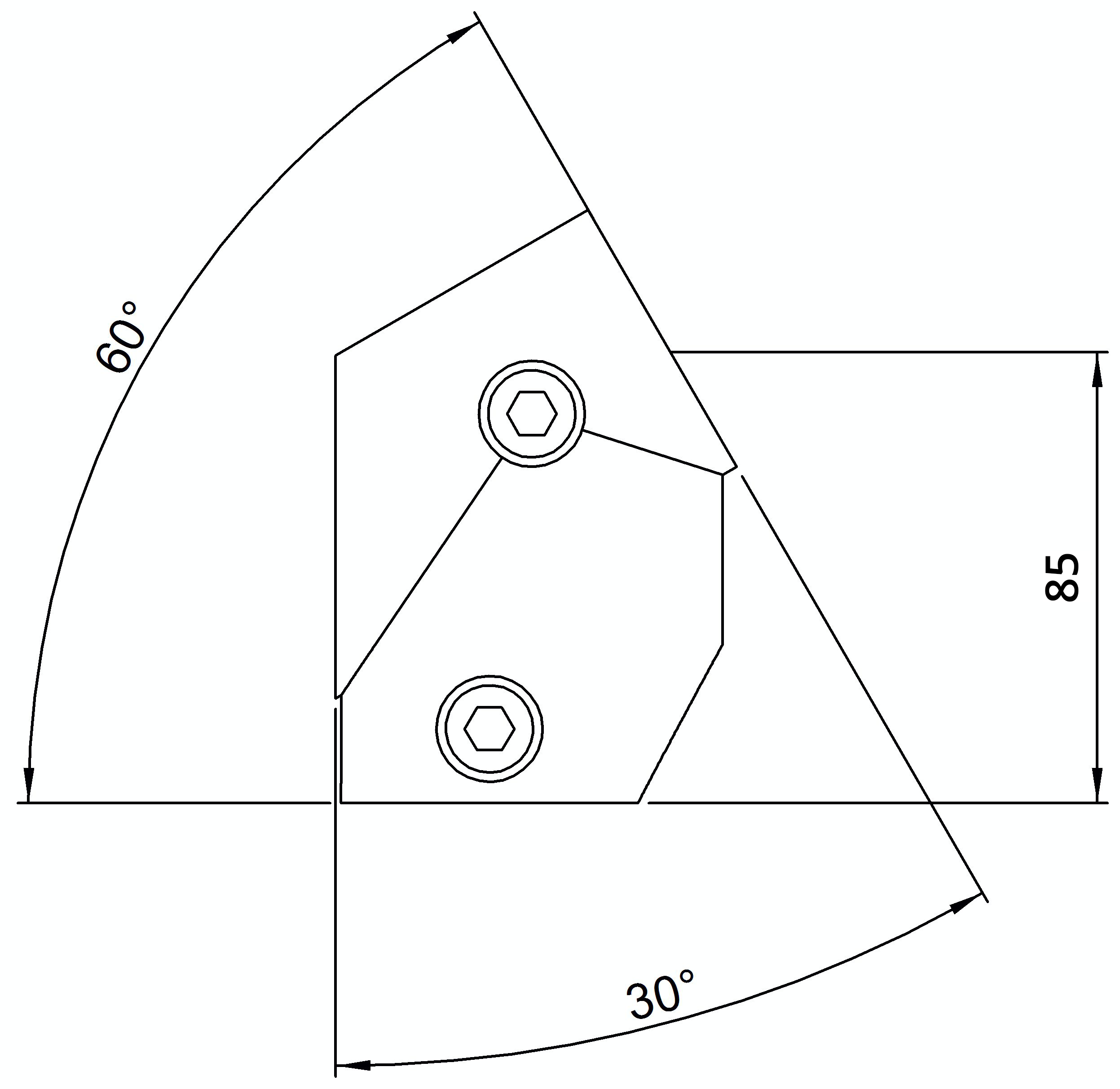 Rohrverbinder - T-Stueck kurz 30-60° - 129C42 - 42-4 mm - 1 1-4- - Feuerverzinkt u. Elektrogalvanisiert-129C42
