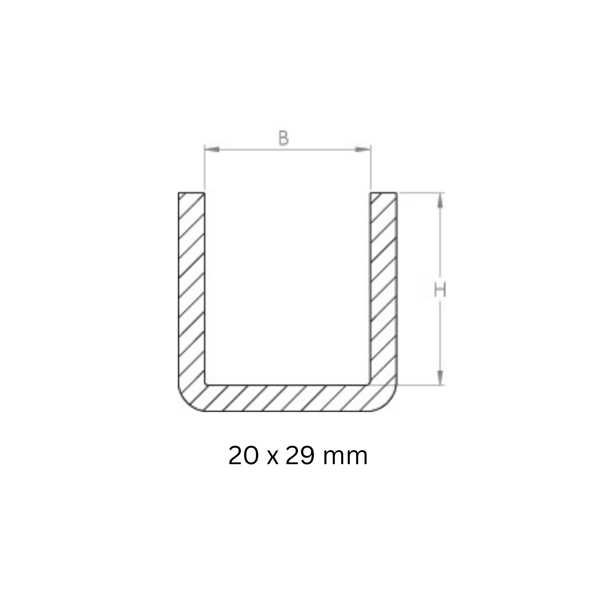 Bund - 1 Stueck - Material- 16x4 mm - Innenmass- 20x29 mm - Stahl -Roh- S235JR-30-6717.8