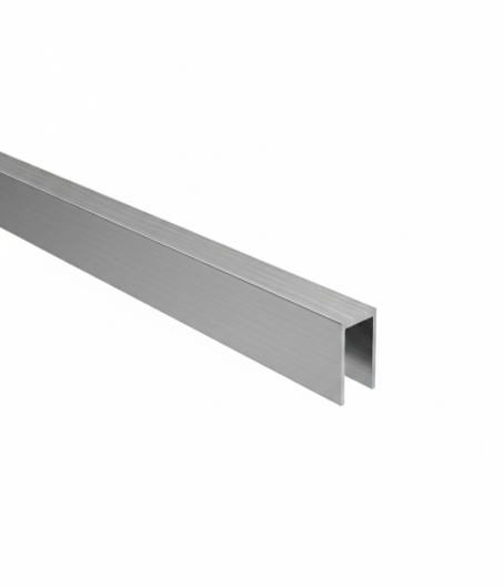 U-Profil Aluminium 20x40x2-0 mm fuer Glas 10-12 mm Edelstahl-Effekt-89.GSALZP2040SVA