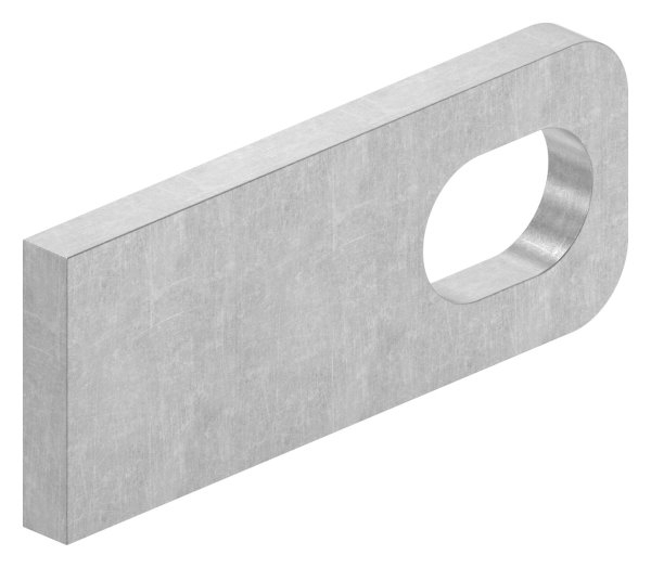 Anschweisslasche - Masse- 100x40x8 mm - Langloch- 30x20 mm - Stahl -roh- S235JR-30-3554.8