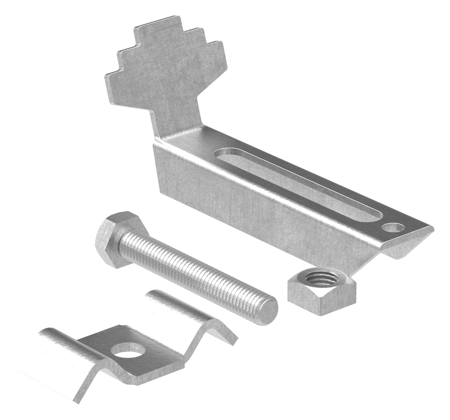 Gitterrostklemme Rosthoehe 30 mm MW 30-30 mm - Edelstahl V2A- gebeizt-26-KLEMME01.4