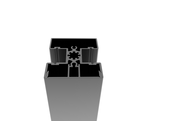 Zaunpfosten Set Aluminium 50x60 mm- 1-5 m- Anthrazit RAL 7016-89.FGP50X601500R7016