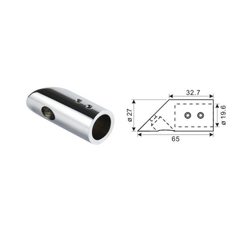 Wandanschluss 45 Messing fuer Rohr Ø 19 mm schwarz oxidiert-89-11GSBLACKZP124S-A.4