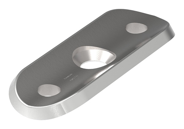 Handlaufanschlussplatte 63x25x4 mm fuer Rohr Ø 33-7 mm V2A-11-2141.4