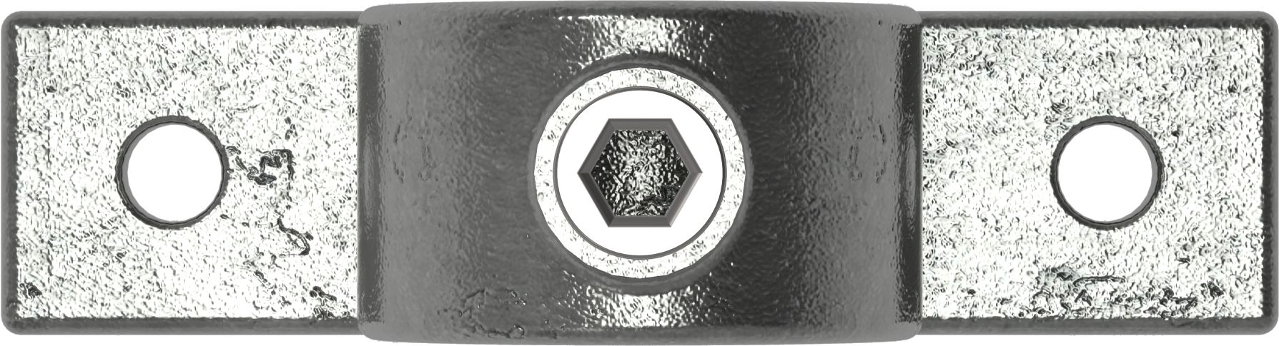 Rohrverbinder - Befestigungsring mit Flansch 2 Bohrungen - 198B34 - 33-7 mm - 1- - Feuerverzinkt u. Elektrogalvanisiert-198B34