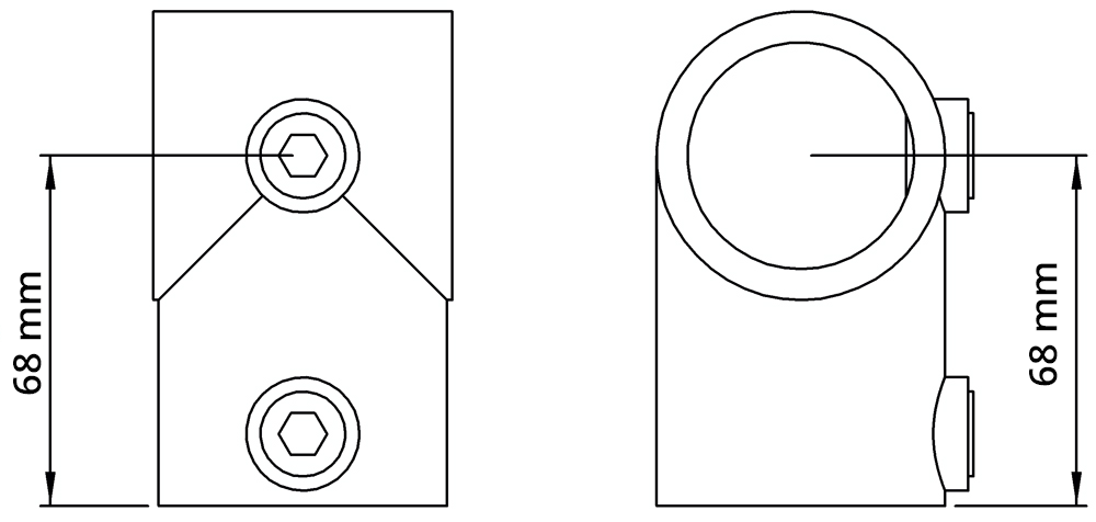 Rohrverbinder - T-Stueck kurz - 101D48 - 48-3 mm - 1 1-2- - Feuerverzinkt u. Elektrogalvanisiert-101D48