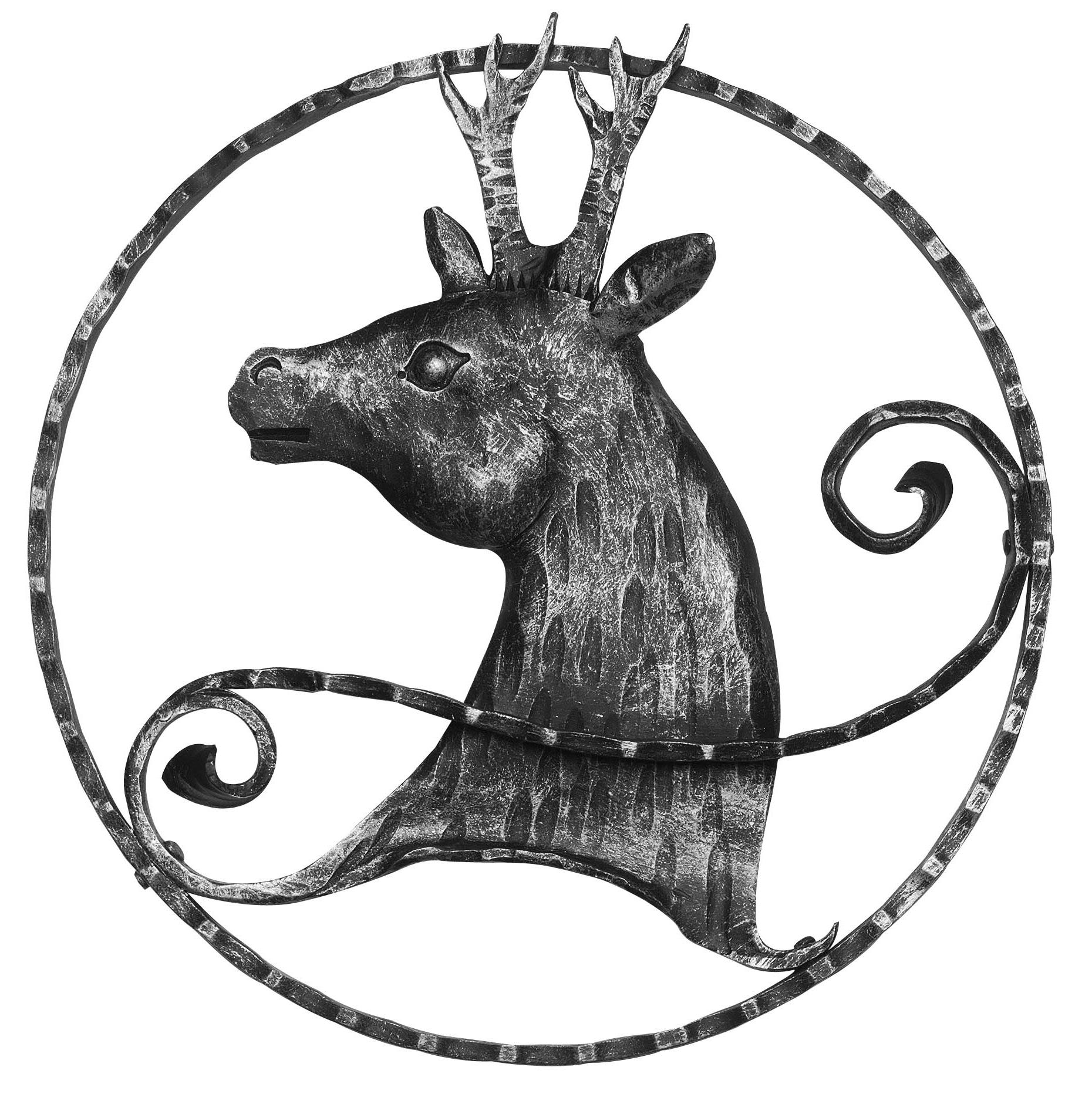 Rehbock -links- Zierelement - Ø 300 mm - Stahl S235JR- roh-30-3188L.8