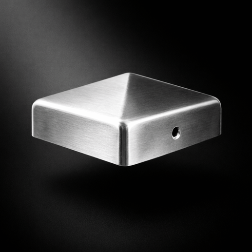 Pfostenkappe 100x100 mm Edelstahl V2A geschliffen – 10er Set inkl. Schrauben-60220-100-022