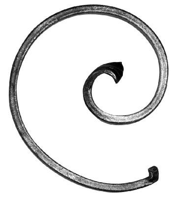 Zierschnecke -links- - Masse- 130x115 mm - Stahl -Roh- S235JR-30-3730.8