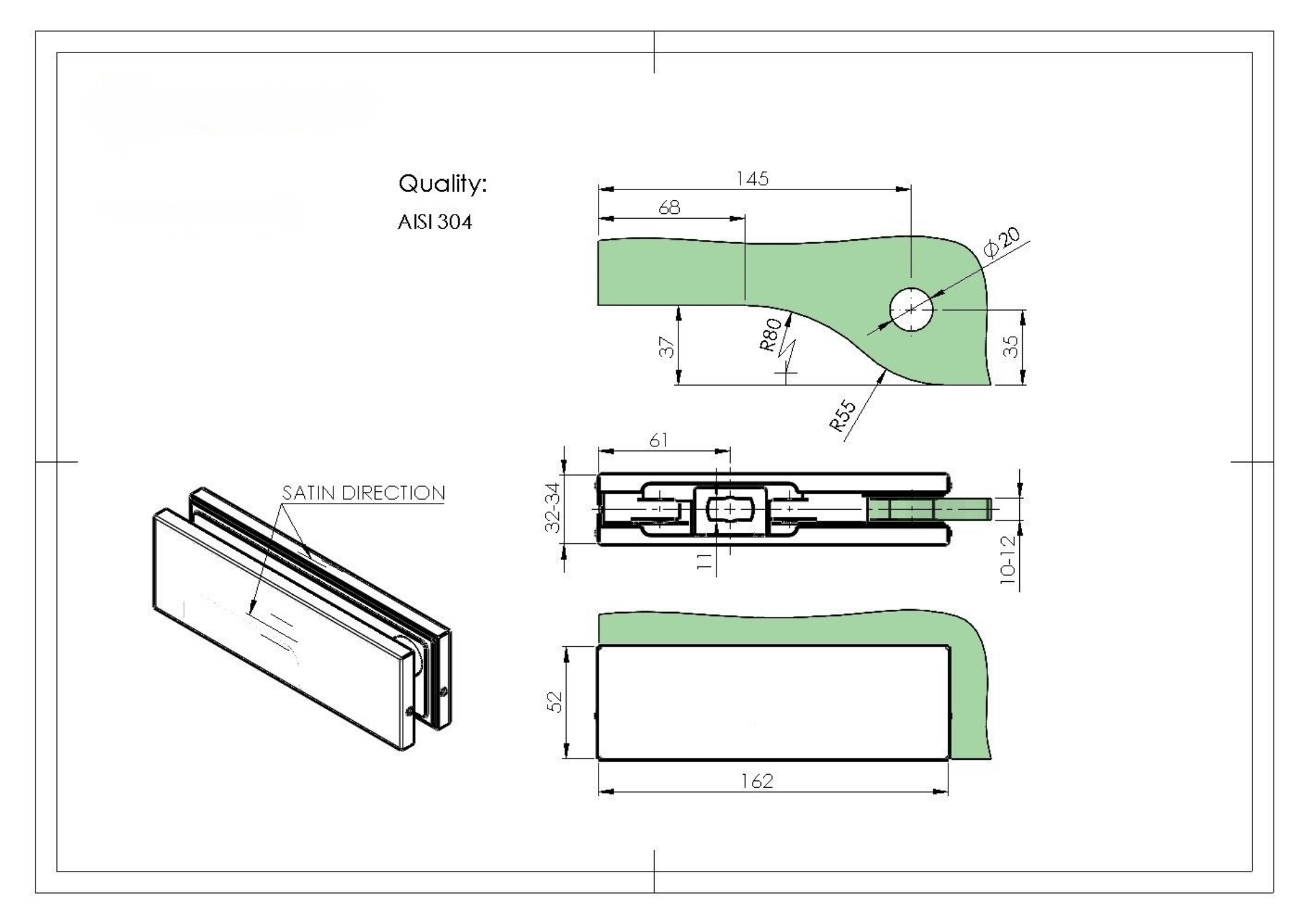 Glastuerscharnier unten Edelstahl AISI 304 fuer 10-12mm Glas mit Zentrierung-89-11GS304ZP800S-A.4
