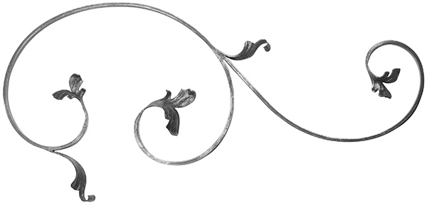 Leichtbarock - rechts - Masse- 270x570 mm - Material- 12x5 mm - Stahl S235JR- roh-30-1755.8