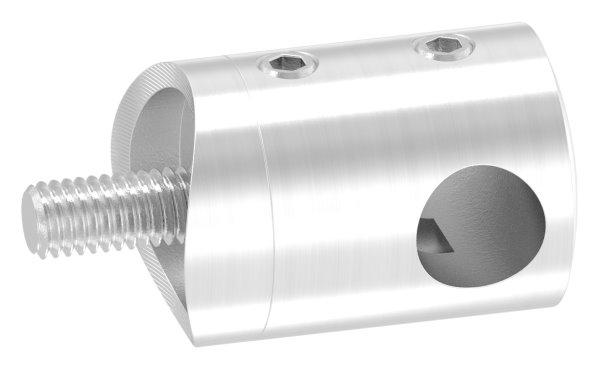 Querstab-Endhalter Edelstahl V2A fuer Rohr Ø 42-4 mm Sackloch Ø 10-2 mm rechts-88-1150399.240AR