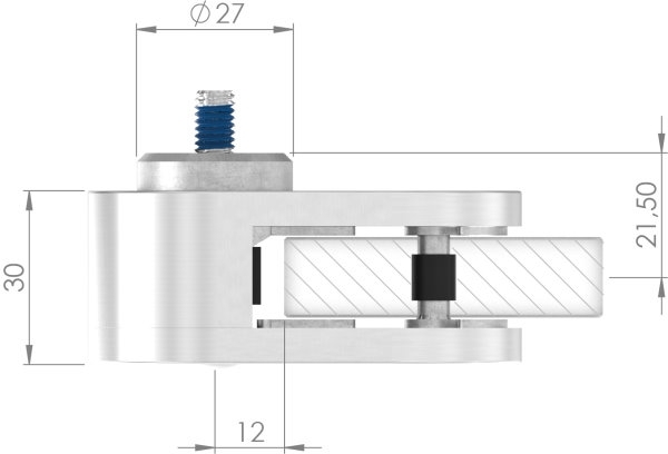 Sichtschutz Endglasklemme Mod- 25- in V4A-88-1125-EK.V4A