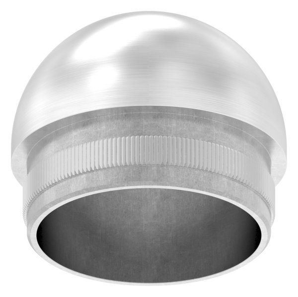 Einsteckkappe Edelstahl V2A fuer Rohr Ø 42-4 mm- 2-0 mm Wandstaerke- halbrund-11-5221.4