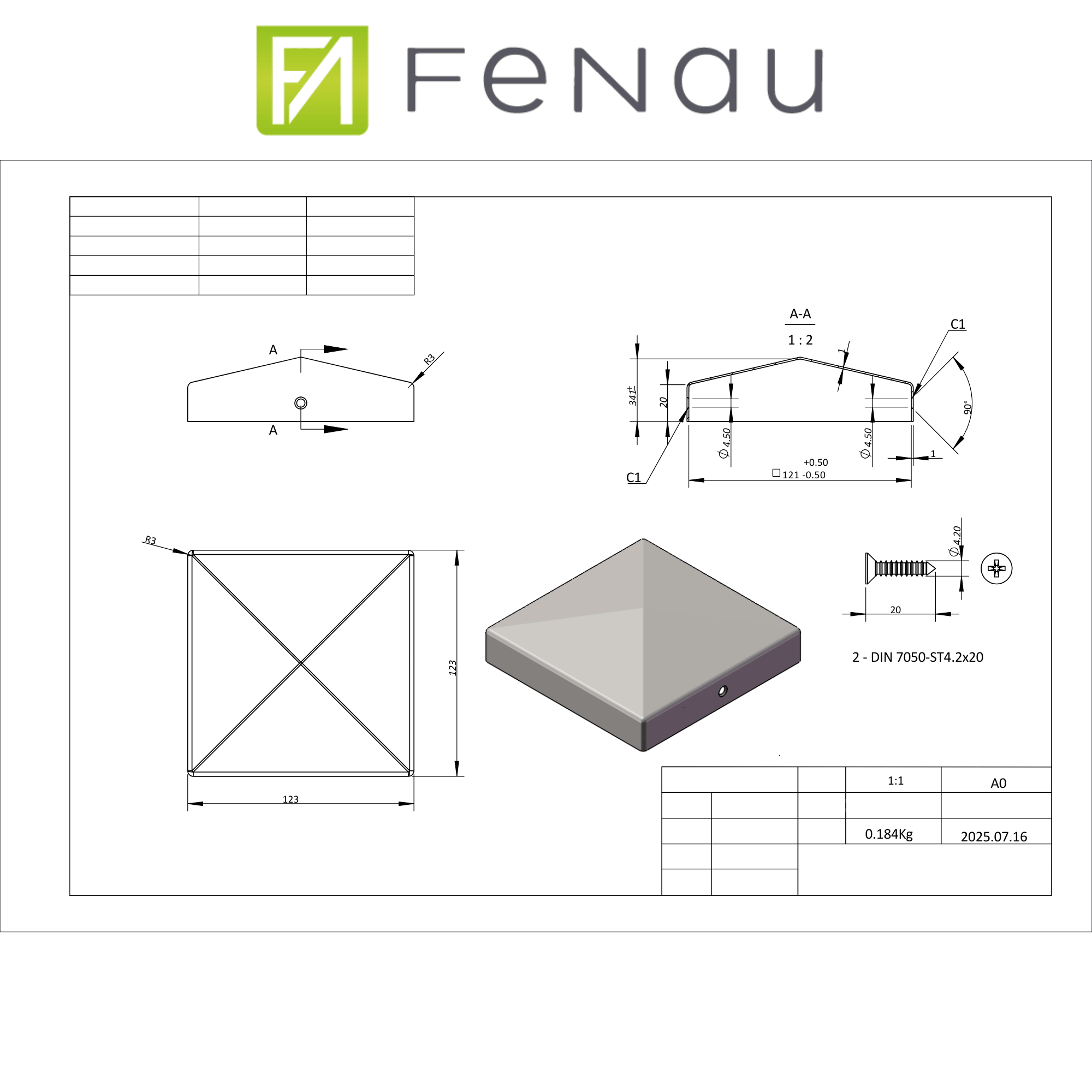 Pfostenkappe 120x120 mm Edelstahl V2A glaenzend poliert – 10er Set inkl. Schrauben-60220-120-012