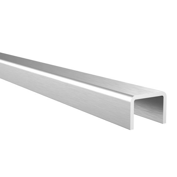 U-Profil Handlauf Aluminium fuer Glas 20-00-21-52 mm 26x20 mm L=3000 mm eloxiert-89-11AL69010223000SE-A.4