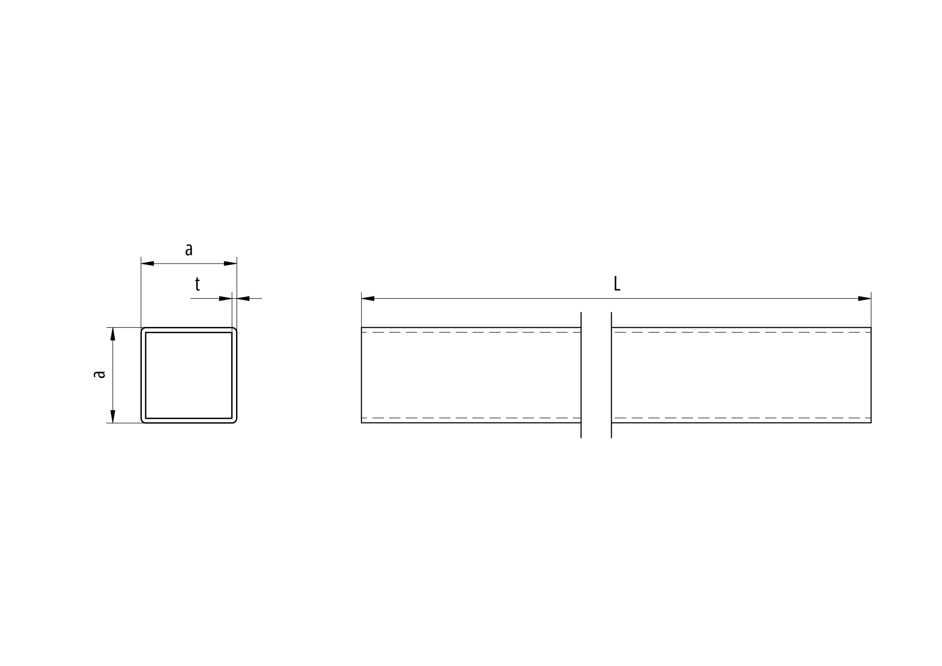 Aluminium Vierkantprofil Aluminium 40x40x3 mm Laenge 6000 mm Roh-89-11AL40X40X36000-A.4
