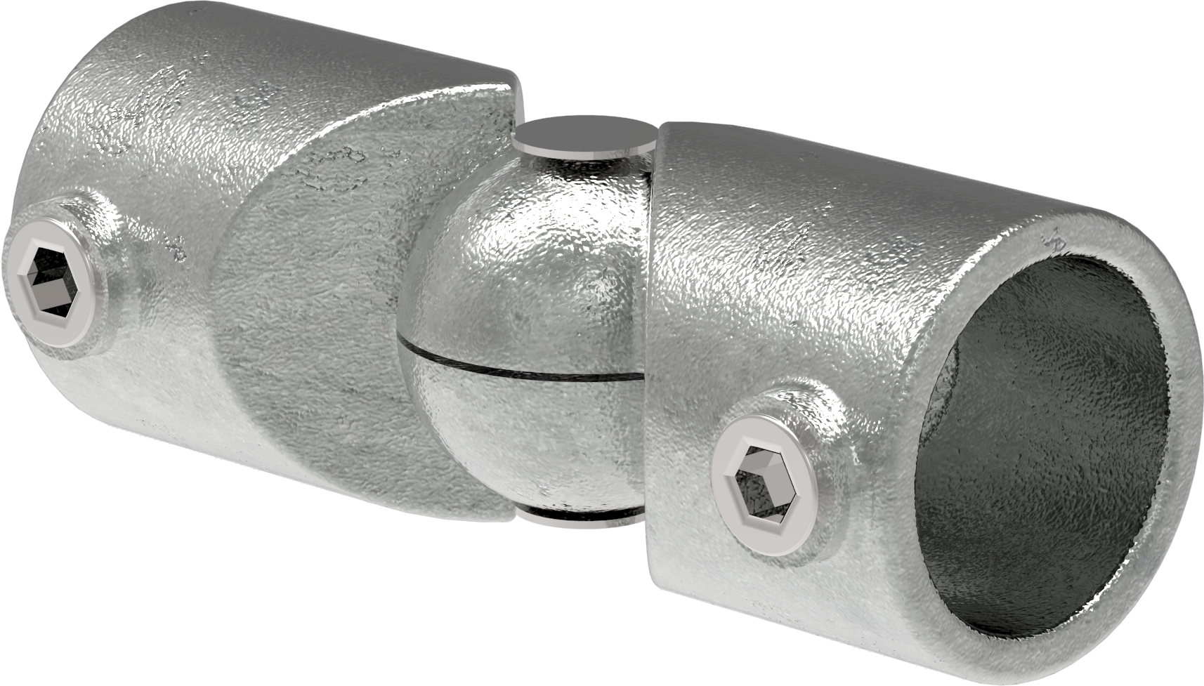 Rohrverbinder - Eckstueck verstellbar - 125HD48 - 48-3 mm - 1 1-2- - Feuerverzinkt u. Elektrogalvanisiert-125HD48