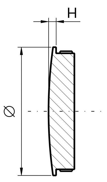 Rohrstopfen leicht gewoelbt  fuer Rundrohr- Ø 33-7x2-0 mm V2A-11-6002-A.4