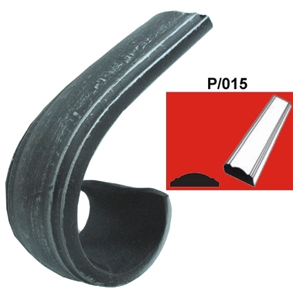 Handlauf-Zierelement Stahl P-015- 60x100 mm- Profil 40x11 mm-89-11U2P01540X11-A.4