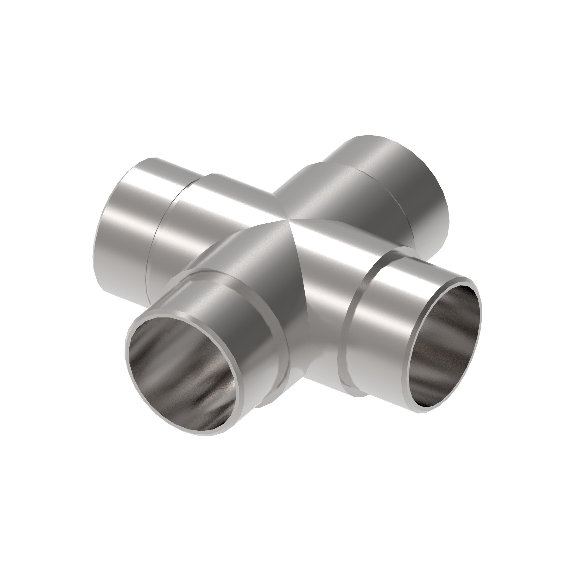 Kreuzverbinder Edelstahl AISI 304 fuer Rundrohr D 42-4x2 mm geschliffen-89-11A0308242-A.4