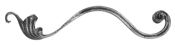 Schwerbarock - Masse- 55x265 mm - Material- 16x8 mm- gerillt - Stahl S235JR- roh-30-1816.8