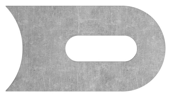 Anschweisslasche - Masse- 50x30x6 mm - Langloch- 25x9 mm - Anschluss- Ø 42-4mm - Stahl -roh- S235JR-30-3557.9