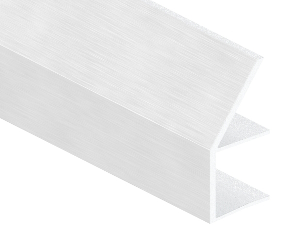 Regenrinne Aluminium eloxiert fuer Glas 17-52 mm- L=1800 mm Edelstahloptik-88-11VDE-RE-1800.17