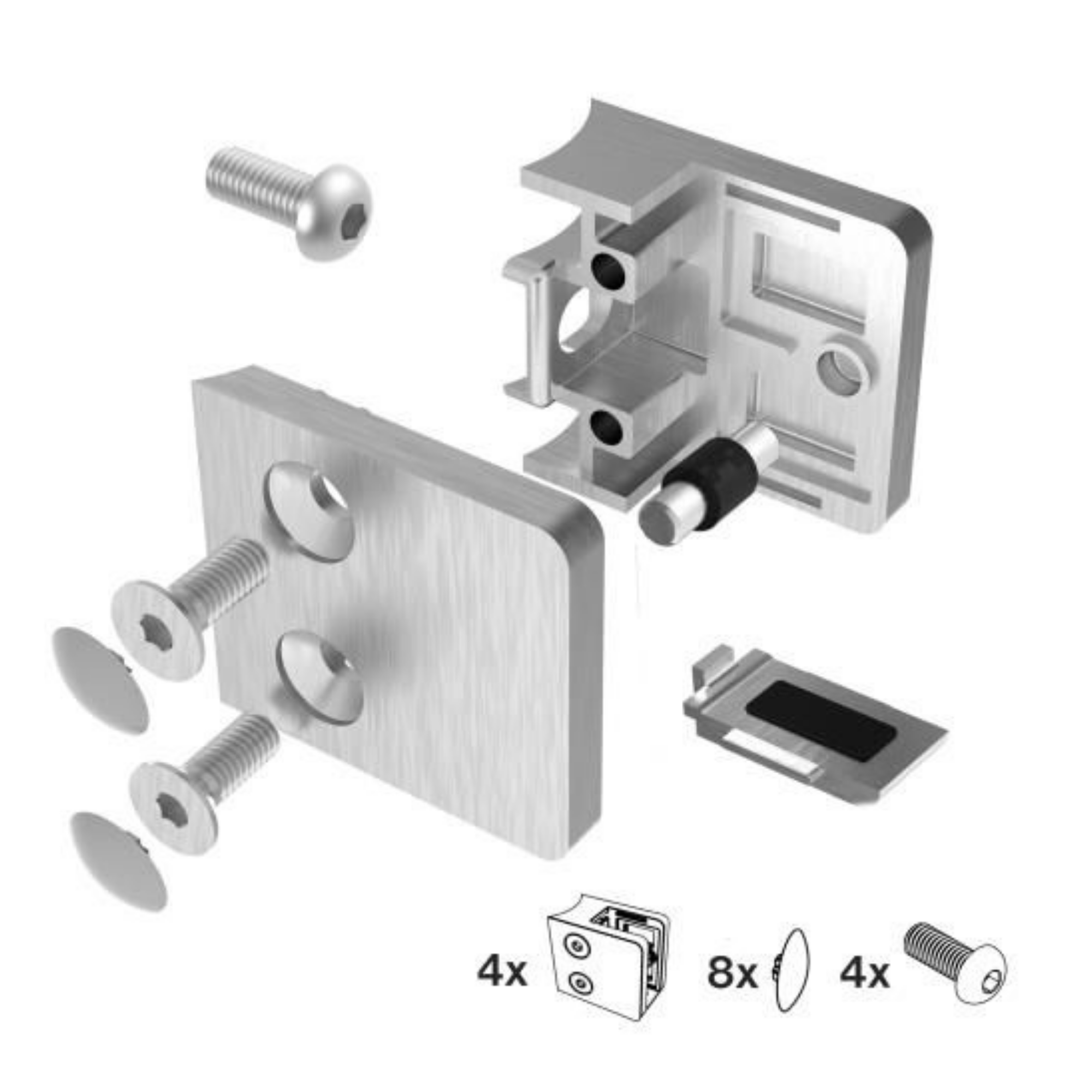Accesorios para herrajes de puertas de cristal