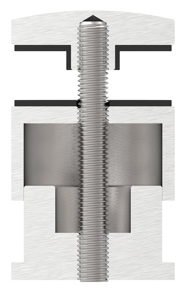 Glaspunkthalter Ø 52 mm- V2A- Anschluss- Flach- mit AbP-10-5211.4