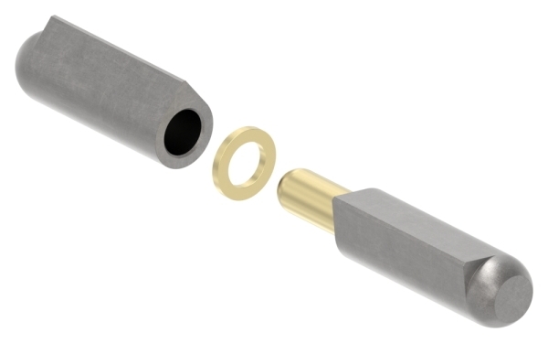 Anschweissband Stahl roh mit Messingring L = 100 mm Rollen-Ø 16 mm Stift-Ø 10 mm-88-1156515-ST.100