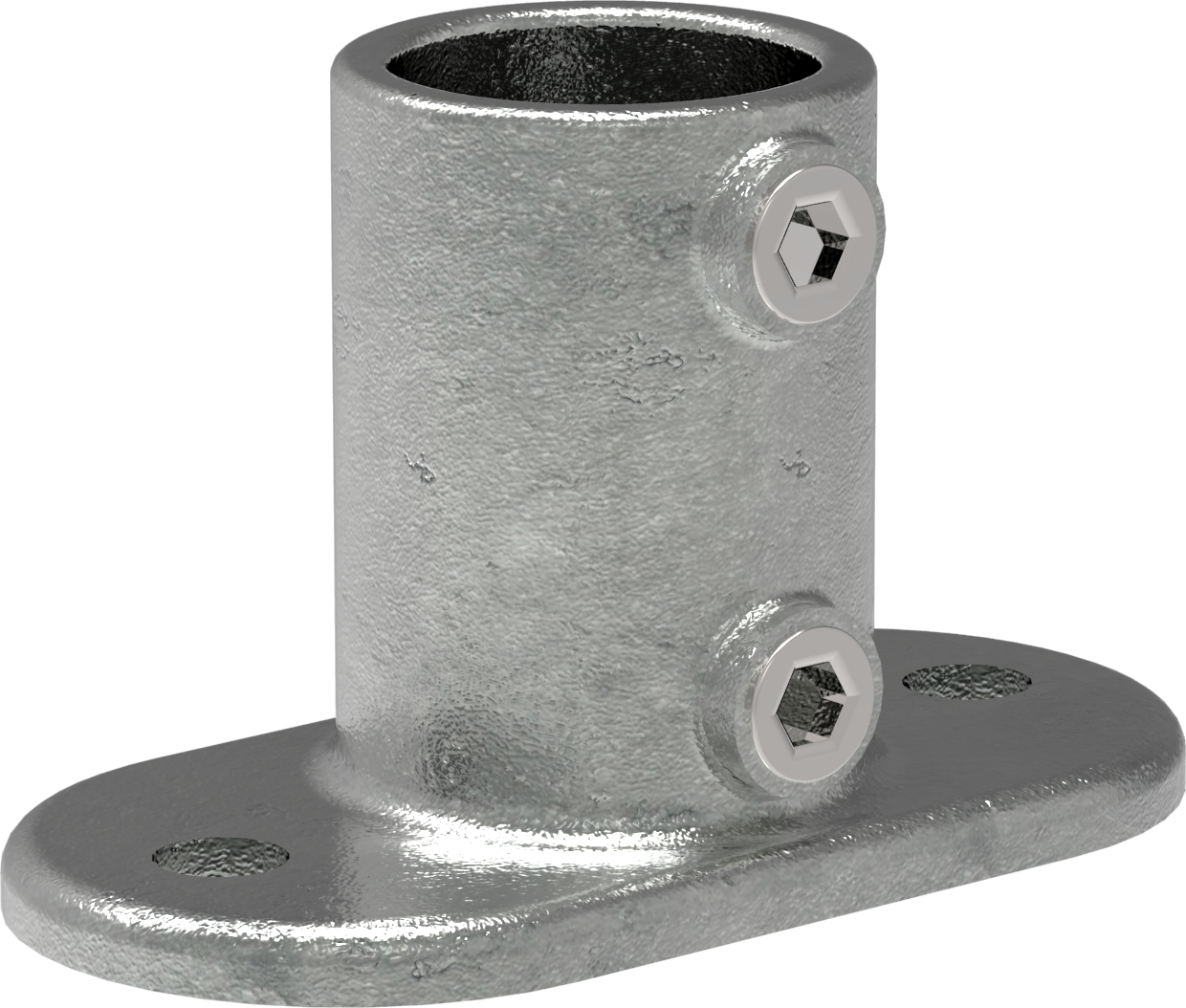 Rohrverbinder - Fussplatte oval - 132E60 - 60-3 mm - 2- - Feuerverzinkt u. Elektrogalvanisiert-132E60