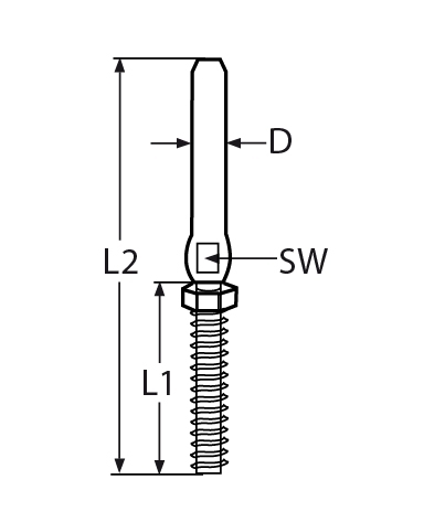 Terminal mit Rechtsgewinde fuer Drahtseil- 2-5 – 16 mm V4A- Verkauf in VPE-66-64-411.8307