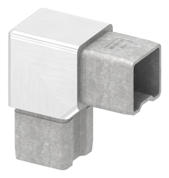 Eckverbinder V4A fuer Vierkantrohr 30 x 30 x 2-0 mm 90 Grad-88.1110123030