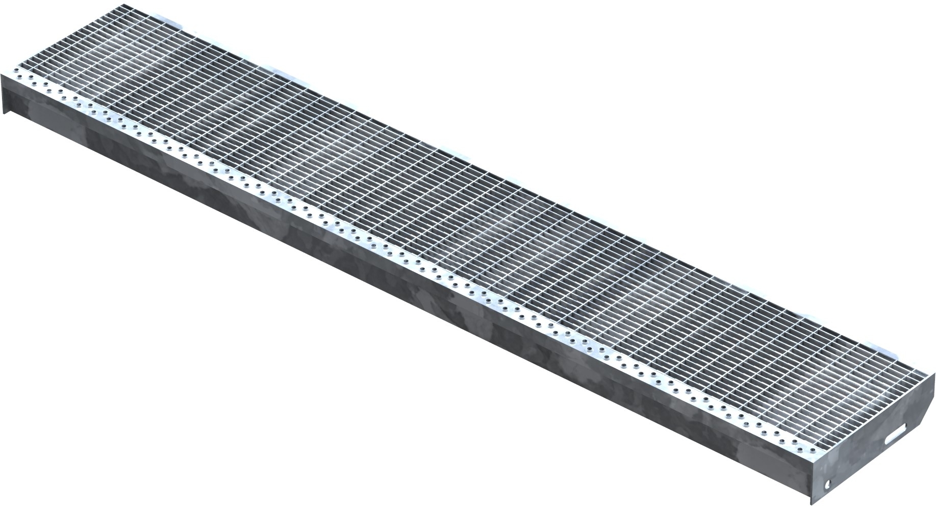 Gitterroststufe Treppenstufe Masse- 1500x270 mm 30-10 mm S235JR -St37-2- im Vollbad feuerverzinkt-40-1502731.7