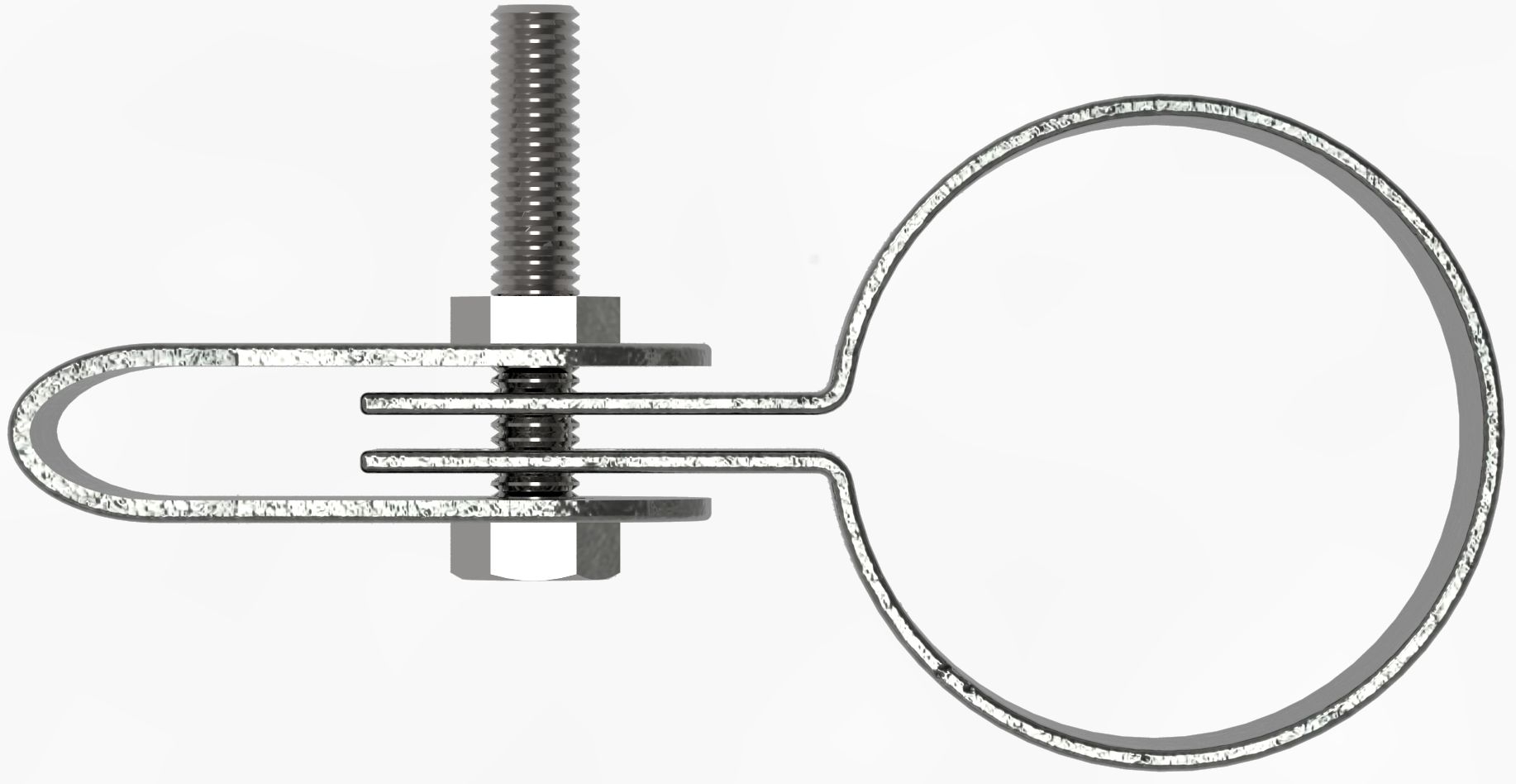 Rohrverbinder - Gitterhalter einfach - 170E60 - 60-3 mm - 2- - Feuerverzinkt u. Elektrogalvanisiert-170E60