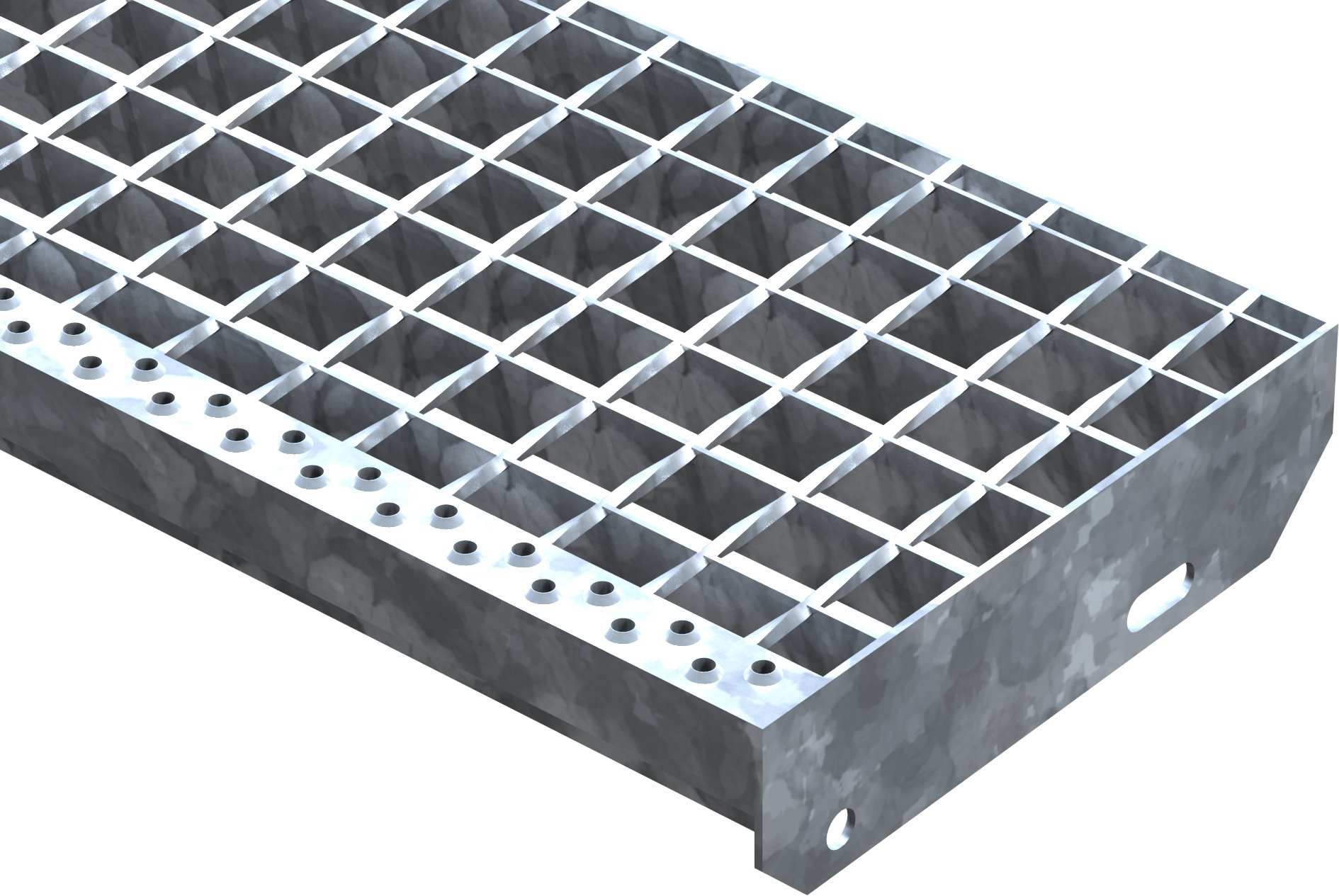 Schweisspressroststufe Metallstufe 700x240 mm Masche 34-38 mm Tragstab 30-3 mm S235JR feuerverzinkt-25-702430302.7