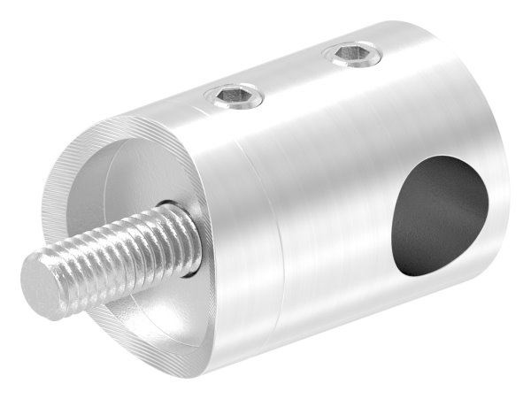Querstab-Endhalter Edelstahl V2A fuer Rohr Ø 42-4 mm Sackloch Ø 10-2 mm rechts-88-1150399.240AR