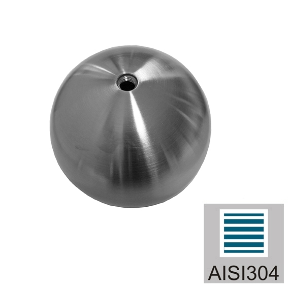Endkappe Kugel Edelstahl AISI 304 D 200 mm M12 geschliffen-89-11A0220200-A.4