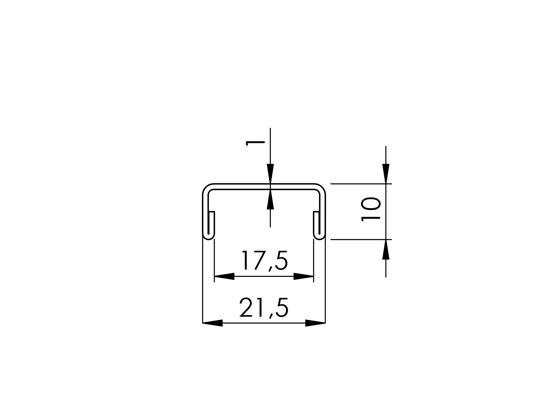 U-Profil Handlauf Edelstahl V2A fuer Glas 17-52 mm L=2500 mm geschliffen-89-11A69020182500-A.4