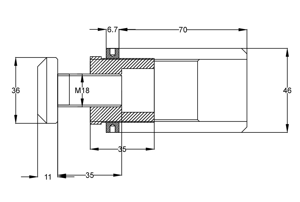 Edelstahl Glashalter Spider Rotule AISI 304 geschliffen-89-11GS304ZAPIN-A.4