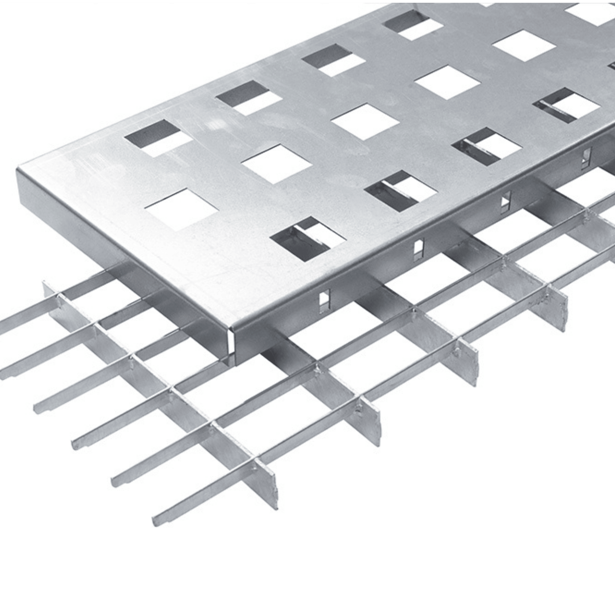 SEPGRATE Hausumrandung 1000x250 mm- RAL pulverbeschichtet – Lochblech-Sockelabdeckung- Tragstab 25-2 mm-22-SEPGRATE-10025252.RAL