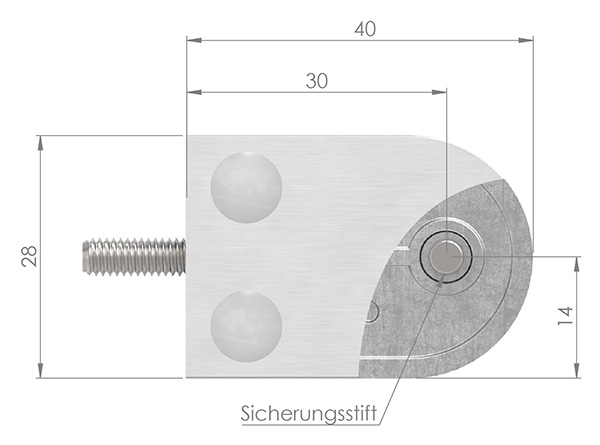 Glasklemme - Masse- 40x28x17-4 mm - Anschluss Ø 26-9 mm - V4A-10-2026.1