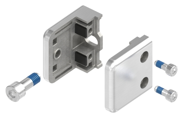 Glasklemme Mod- 45 Edelstahl V4A 45x45x28 mm gerade-88-114500.V4A