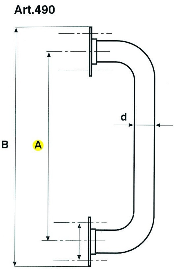Schiebetorgriff Stahl Ø 20 mm- 230x180 mm- schwarz lackiert-30-4196.8