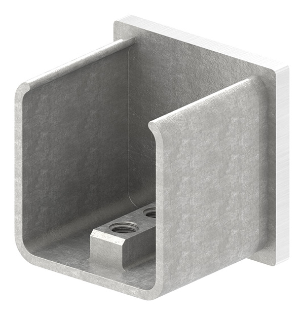 Endkappe - flache Ausfuehrung - fuer Quadrat-Nutrohr- 40x40x1-5 mm - V2A-12-2304.4