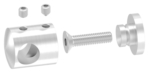 Querstabhalter Edelstahl V4A Bohrung Ø 12-2 mm fuer Ø 12 mm Profil- gerader Anschluss-88-1150406-240A.V4A