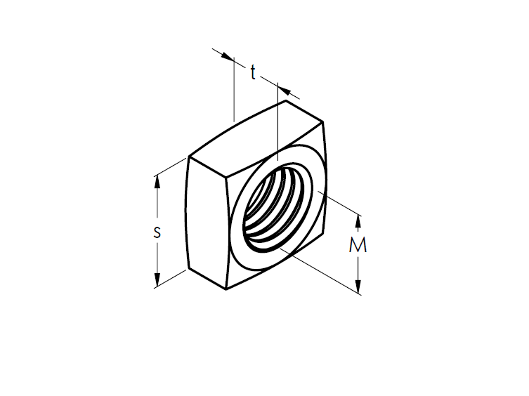 Vierkantmutter Edelstahl A4 M5 DIN 562 Rohzustand-89-11A4DIN562M5-A.4