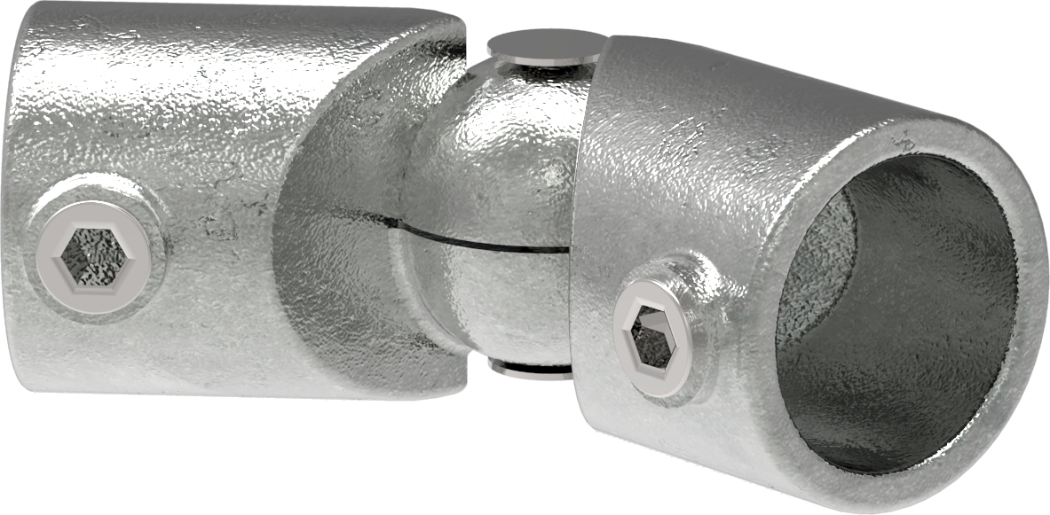 Rohrverbinder - Eckstueck verstellbar - 125HD48 - 48-3 mm - 1 1-2- - Feuerverzinkt u. Elektrogalvanisiert-125HD48