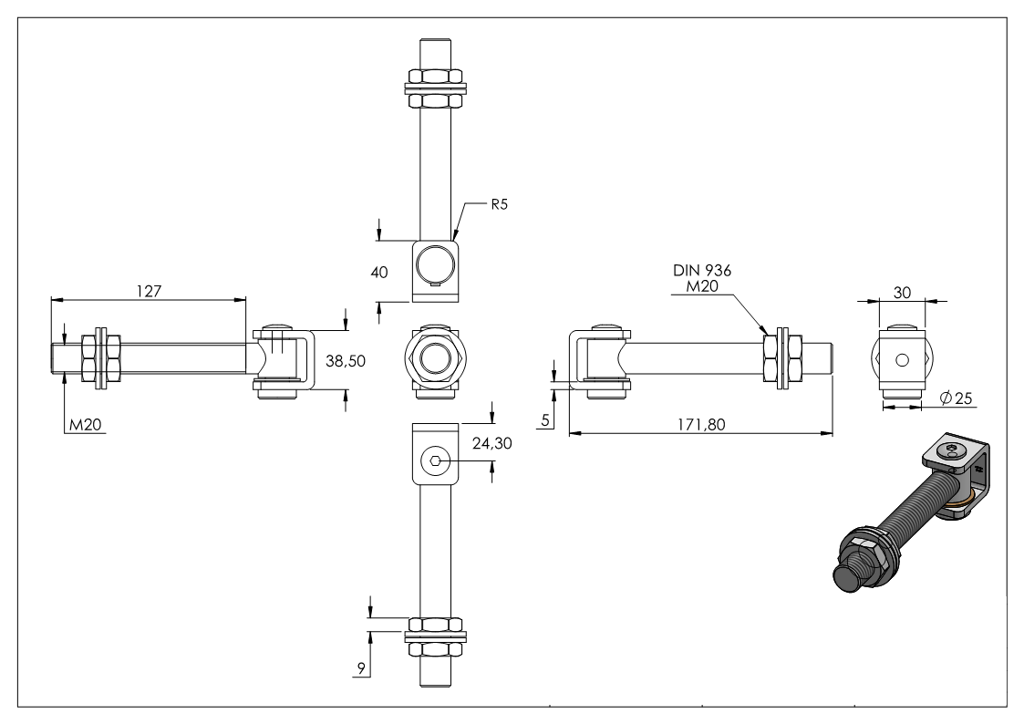 Torband M20 verstellbar Stahl -Roh- S235JR-30-3527.8